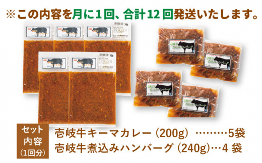 【全12回定期便】壱岐牛煮込みハンバーグキーマカレーセット [JBW022] 420000 420000円 42万円