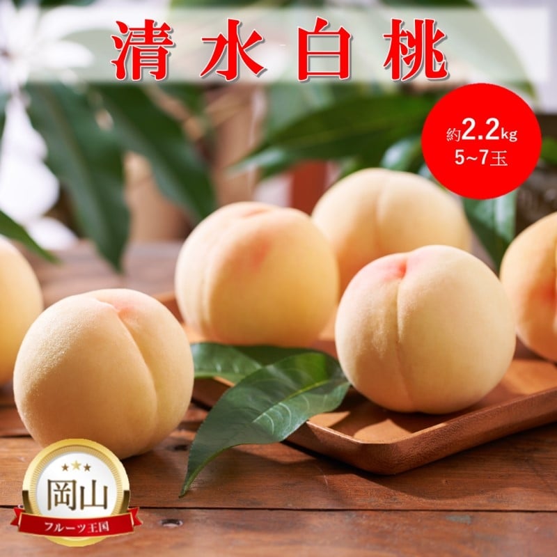 
            [№5615-0757]岡山県産 清水白桃 (約2.2kg)5～7玉 桃 白桃 もも 果物 フルーツ
          
