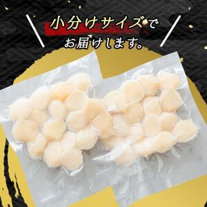 【毎月定期便】北海道産の帆立貝柱を刺身用に小分けに!「ホタテ貝柱」約250g×2コ全12回【配送不可地域：離島】【4064794】