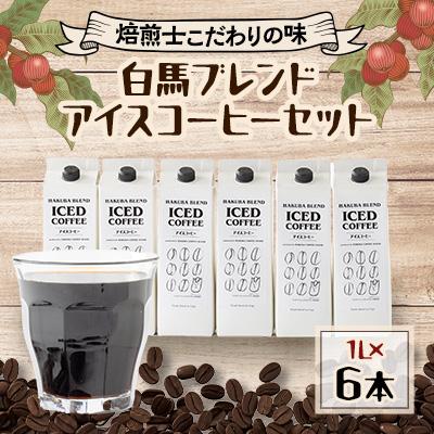 ふるさと納税 白馬村 自家焙煎「白馬ブレンド」アイスコーヒー1L×6本セット