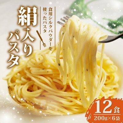【ふるさと納税】絹入りパスタ 約12食 (200g×6袋セット) シルクパウダー入りの人気乾麺パスタ【1589238】