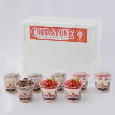 
            まるでケーキのようなパフェアイスのセット　コールドストーンパフェアイス　ストロベリー&チョコ計8個【1555954】
          
