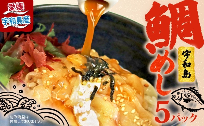 
            鯛めし 5食 宇和島 鯛 南予ビージョイ 生鯛めし 真鯛 鯛 マダイ タイ tai 刺身 お刺身 刺し身 漬け丼 漬け 漬丼 丼 丼ぶり 海鮮丼 郷土料理 鯛飯 海鮮 人気 海の幸 魚介 人気加工品 冷凍 小分け パック お手軽 便利 産地直送 国産 愛媛 宇和島 D010-150011
          