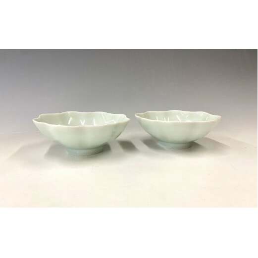 中仙窯 有田焼 青白磁輪花鉢ペア（中尾純作） A45-148_イメージ5