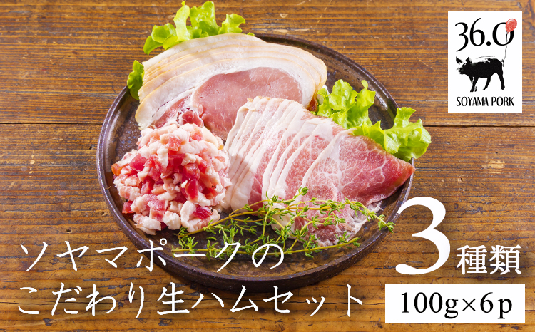 まるで生肉のような味わい！ソヤマポークのこだわり生ハム3種セット　 TF0827-P00078