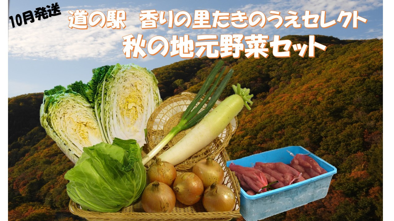 
            【限定30セット】道の駅香りの里たきのうえセレクト「秋の地元野菜」セット（10月発送）
          