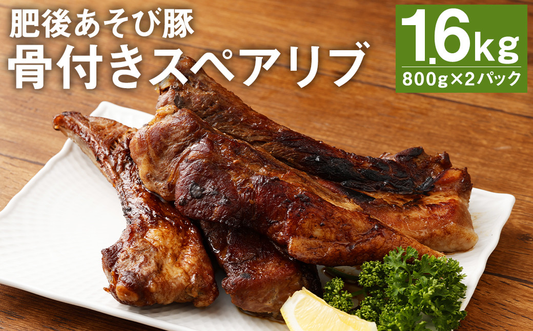 肥後 あそび豚 骨付き スペアリブ 計1.6㎏（800g×2パック） 豚肉