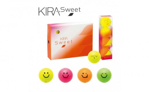 ゴルフボール KIRA SWEET KIRAキャラ 12球入 3ダース【オレンジ】 レディース ソフト kasco キャスコ