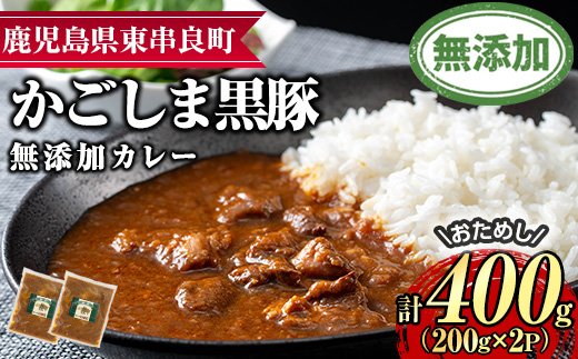 【0075132a】＜おためし＞鹿児島黒豚無添加カレー(計400g・200g×2P) 黒豚 豚肉 ぶた肉 カレー カレーライス かれーらいす 惣菜 【鹿児島ますや】