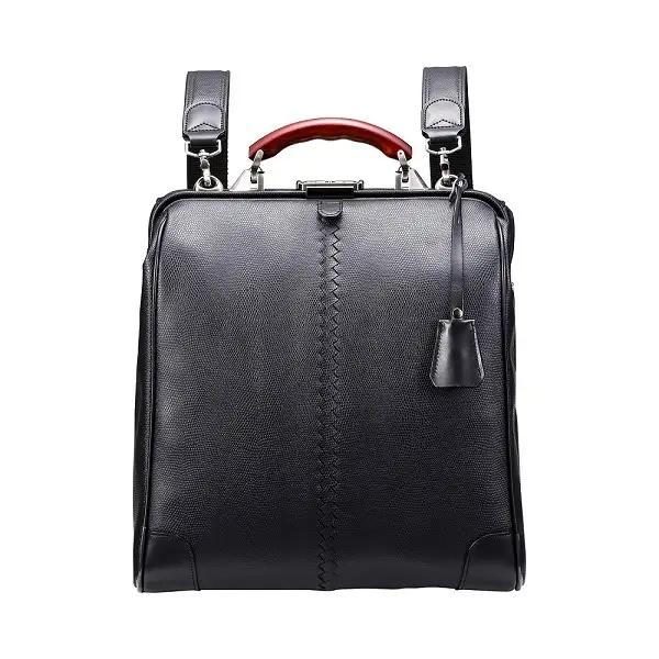 【高島屋選定品】豊岡鞄 YOUTA LIZARD 3way 縦ダレスL (YK3) ブラック / 木和田正昭商店 ダレスバッグ メンズ レディース 縦型 バッグ ショルダー リュック A4ファイル対応