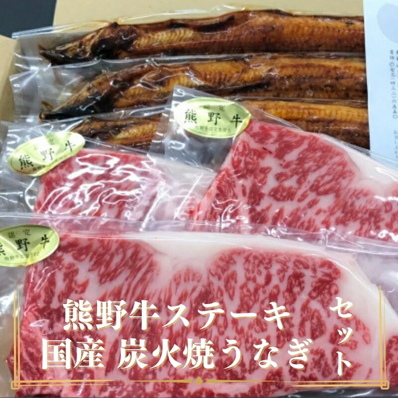 【ふるさと納税】 熊野牛ステーキと国産炭火焼鰻の贅沢うな牛セットB