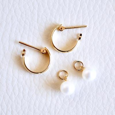 ふるさと納税 昭和町 K18 ゴールド 2WAY 真珠 パール フープピアス (直径10mm) 保証書付 SMK-5249 |  | 02