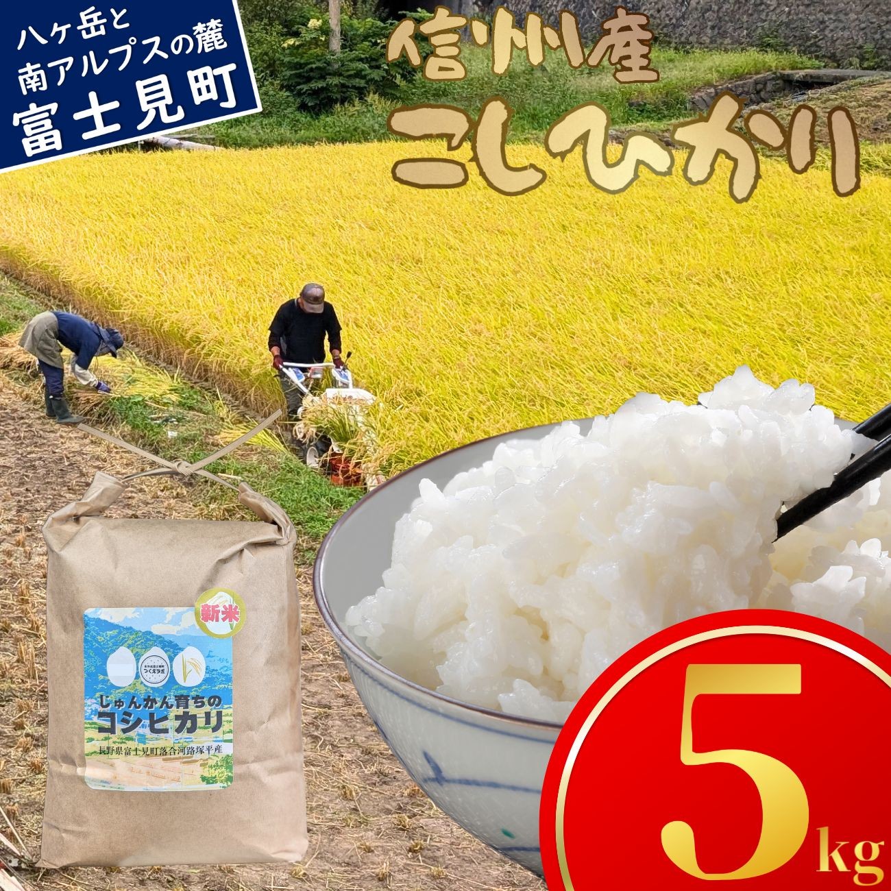 
            先行予約 令和7年産 コシヒカリ 5kg 長野県富士見町落合河路塚平産 じゅんかん育ちのコシヒカリ つくえラボ [10月中旬発送開始]
          