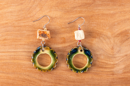 ゴーヤーのピアスorイヤリング 2連(丸)｜ピアス イヤリング アクセサリー ゴーヤー セット 沖縄 沖縄県 豊見城市 送料無料(DD013)