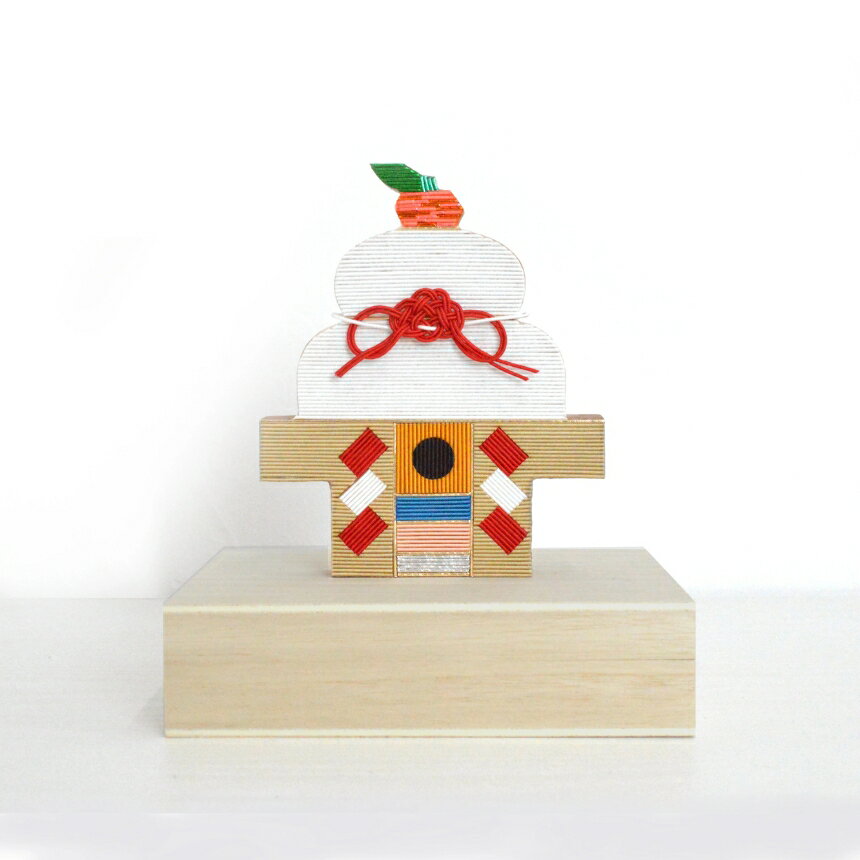 【ふるさと納税】 鏡餅 水引 オブジェ | 水引 伝統 受注生産 正月 飾り 木箱 贈り物 長野県 飯田市