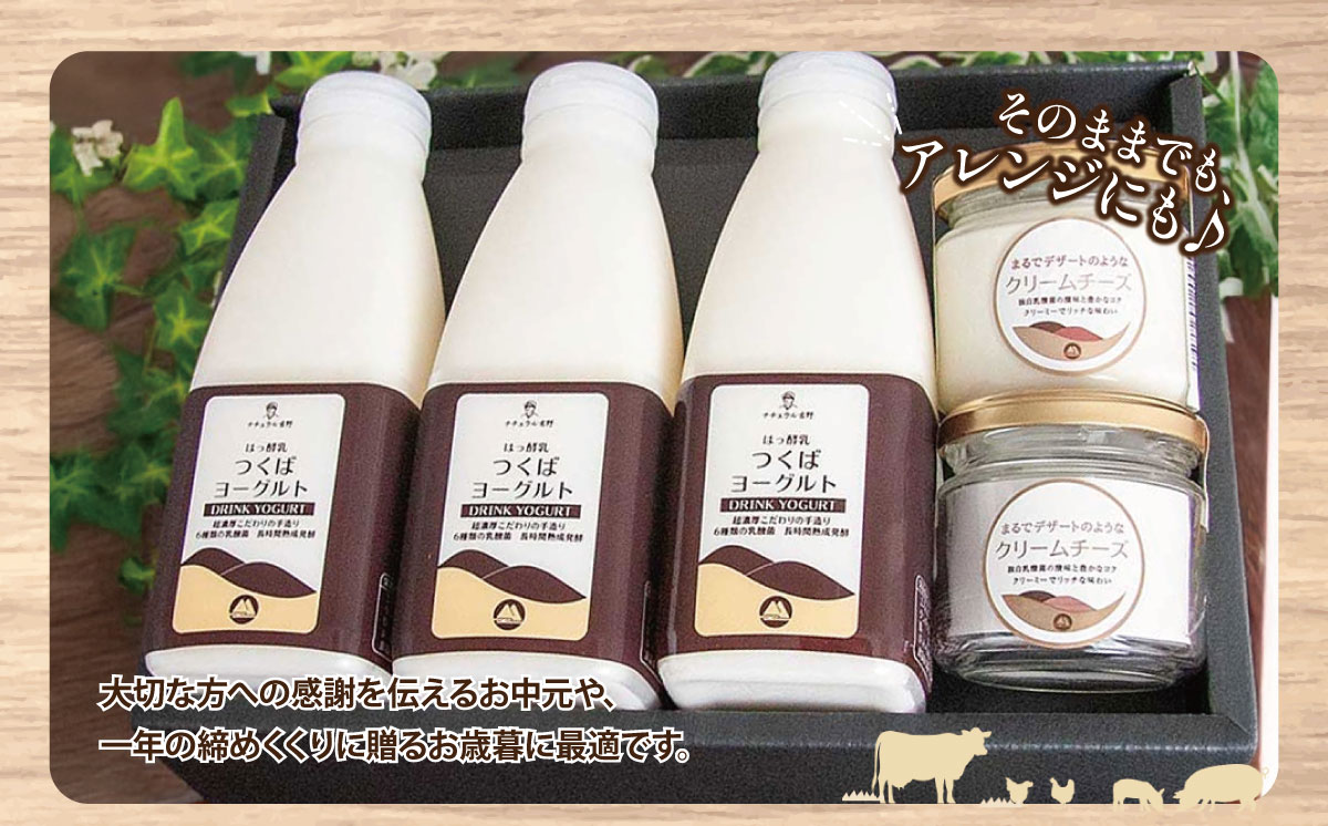 つくばヨーグルト500ml ×3本 クリームチーズ120g×2個 つくばコレクション かすみセット 筑波ハム【 チーズ クリームチーズ ヨーグルト ドリンクヨーグルト 茨城県産 国産 つくば市 詰め合