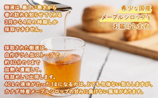 【先行予約】希少な純国産!100%びほろ産でつくられたこだわりのメープルシロップ5本セット （令和7年5月10日頃より順次発送） BHRG072