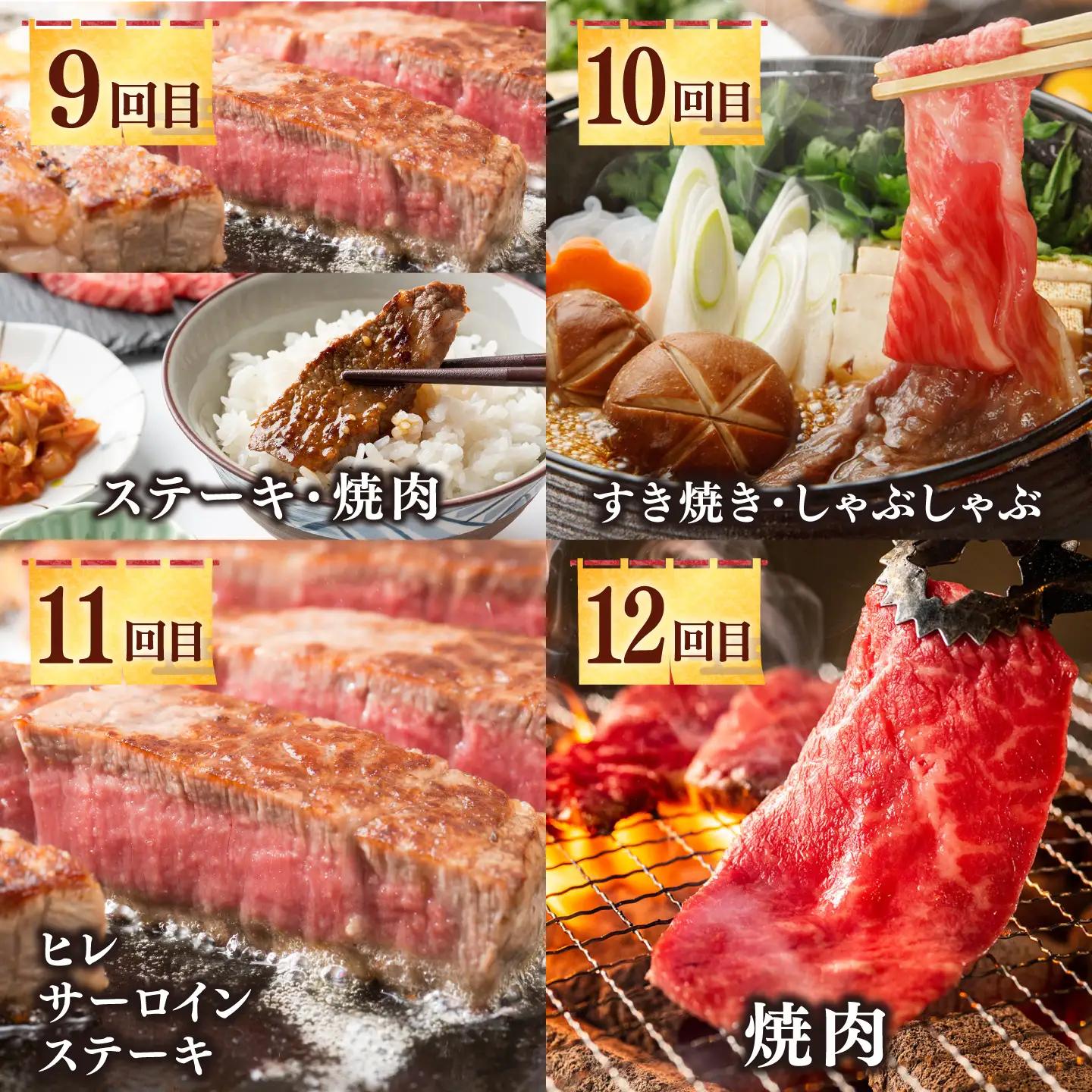 【全12回定期便】《100万》 壱岐牛 ギュギュギュ 定期便 （弐）《壱岐市》 肉 ステーキ 焼肉 しゃぶしゃぶ すき焼き 赤身 [JZX011]
