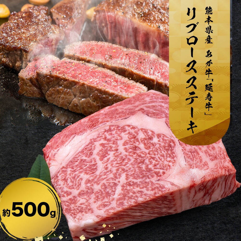 【ふるさと納税】熊本県産 あか牛 「-延寿牛-」 リブロース ステーキ 約500g 株式会社ワンエイト《30日以内に出荷予定(土日祝除く)》熊本県 苓北町 延寿牛 牛肉 ステーキ リブロースステーキ【配送不可地域あり】