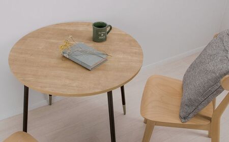 【andFREL】FS サークルテーブル 天板 突板ナチュラルオーク 幅75cm　奥行75cm 高さ72cm インテリア 家具 おしゃれ シンプル モダン 円形 ワークデスク ダイニングテーブル スタ