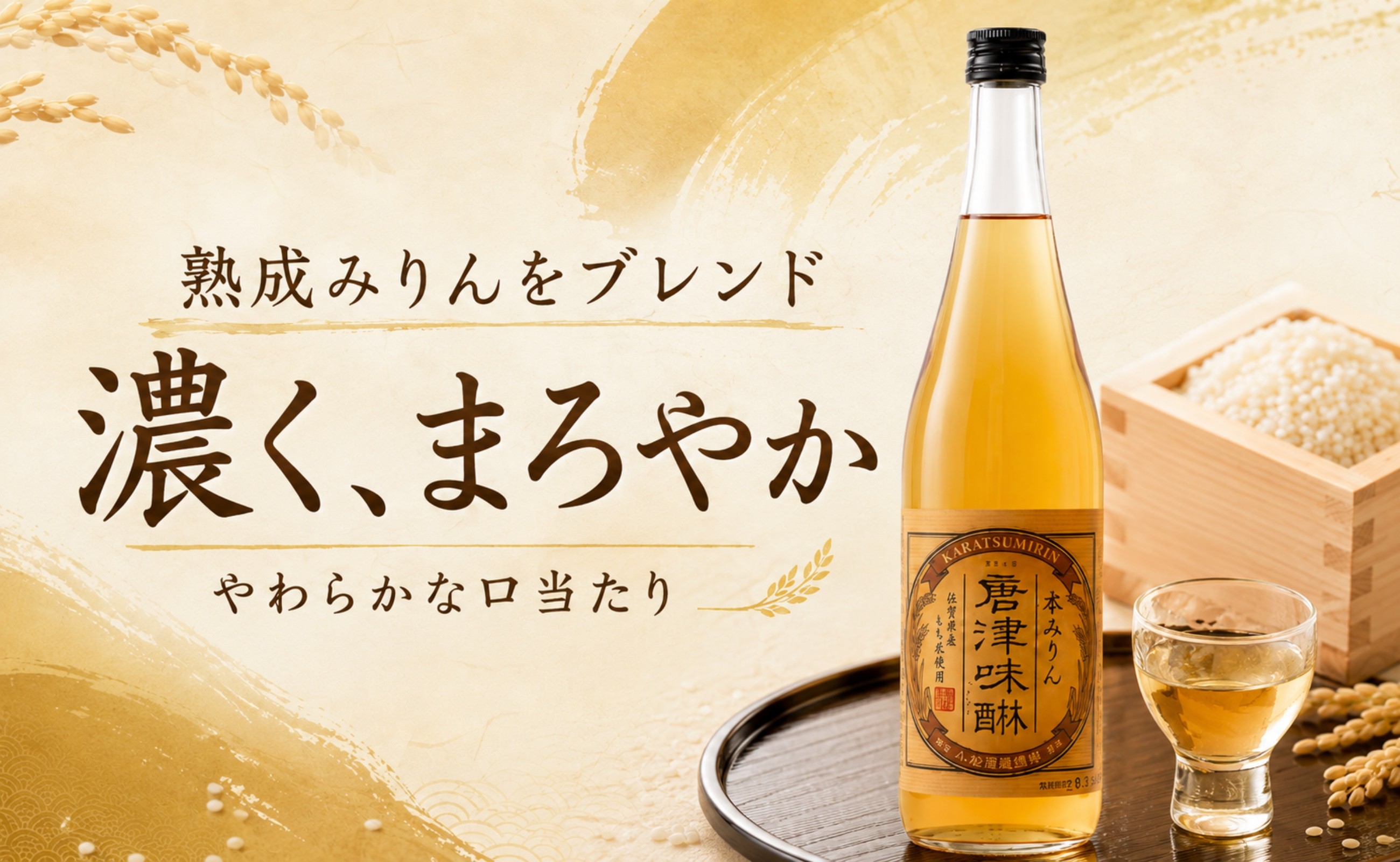 熟成みりんをブレンドした唐津味醂。濃くまろやかな口当たり。