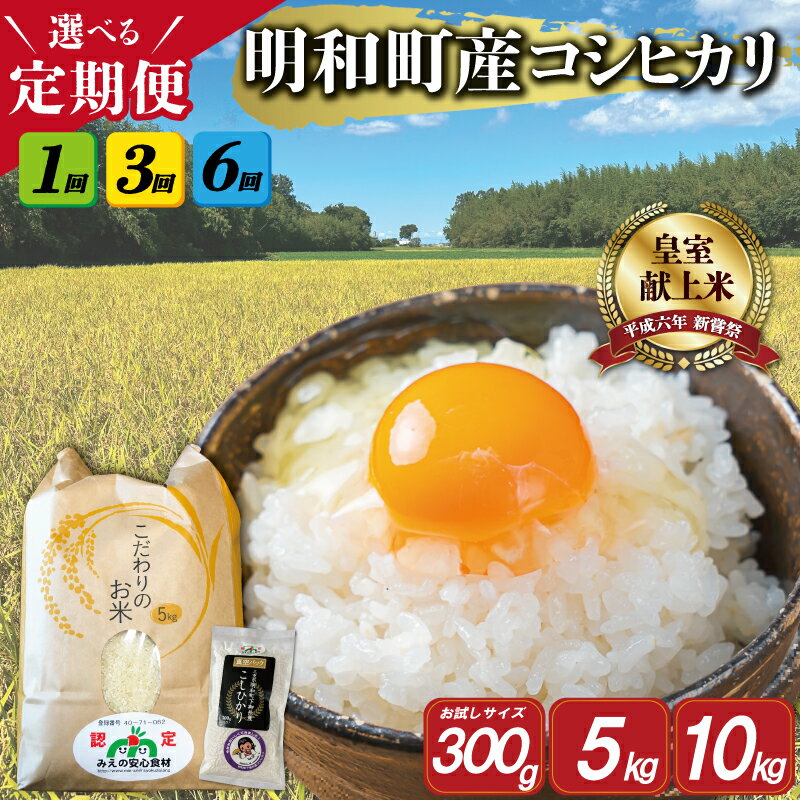 【ふるさと納税】 三重県産 山本農産のお米（コシヒカリ）の定期便 コシヒカリ こしひかり ふるさと 米 コメ こめ おこめ ギフト プレゼント 贈答 贈り物 御祝い お祝い返礼品 人気 お取り寄せ 三重米 お米 新米 白米 精米 ブランド米 国産 1回 3回 6回 こだわり 5kg 10kg