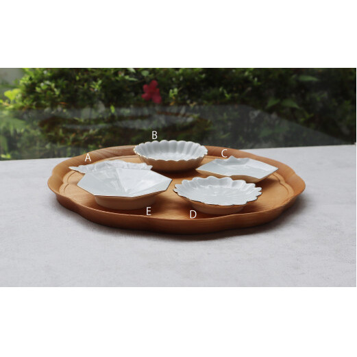 有田焼 White×Gold手塩皿５枚セット まるふく 豆皿 小皿 シンプル おしゃれ 小皿揃い カジュアル A20-458_イメージ2