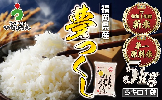 【令和7年産米】【2025年10月より順次発送】JAよりお届け！福岡県ブランド米「夢つくし」 5kg（5kg×1袋）[G2312]