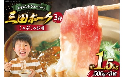 豚肉 小分け 兵庫県産 三田ポーク しゃぶしゃぶ用 3種 500g 計 1.5kg ロース 肩ロース バラ セット [パスカルさんだ 兵庫県 三田市 3d28bae660042] 冷凍 国産 しゃぶしゃぶ 豚 肉 詰め合わせ 薄切り