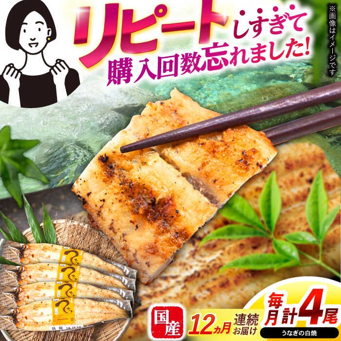 【ふるさと納税】【12回定期便】【諫早淡水】うなぎ白焼き4尾 / うなぎ 白焼き 栄養価 小分け 冷凍 / 諫早市 / 諫早淡水[AHAT050] 30万 300000