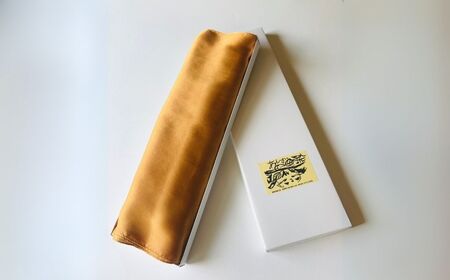 あんず染め スカーフ 100％国産シルク