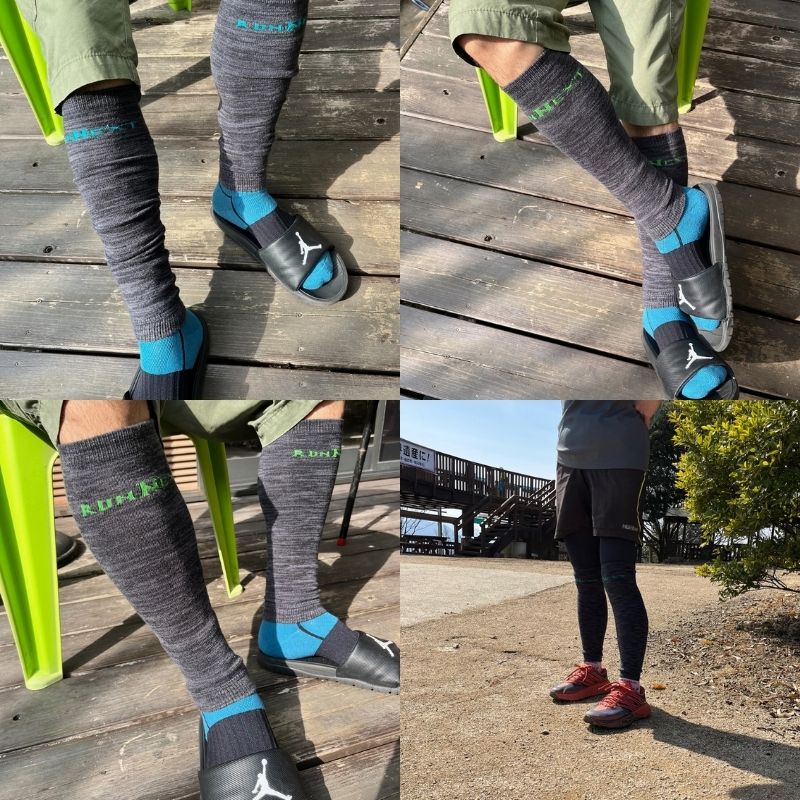 スポーツ用 RunNext レッグウォーマー イエロー ロング丈 ／ RunNext ランニング トレーニング レッグウォーマー スポーツ用 あったかい 暖かい 冬 アウトドア 洗濯 防寒 奈良県 葛