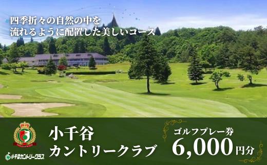 【小千谷カントリークラブ】ゴルフプレー券6,000円(1,000円×6枚) 緑豊かな風景を楽しみながらプレー 小千谷綜合開発 【0044-0002-01】
