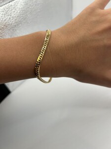 K18 6面ダブル喜平ブレスレット(金具:中折れクラスプ)　18cm　J18bl6w-10n