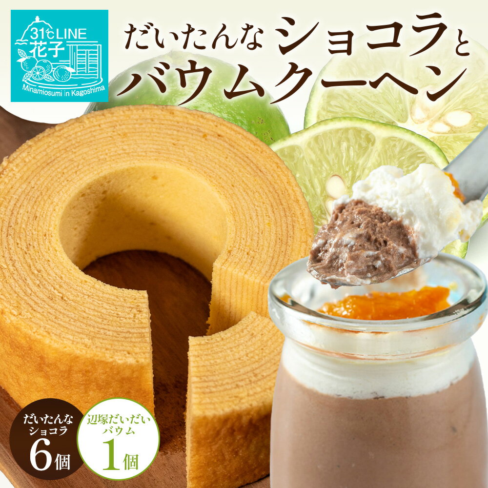 【ふるさと納税】【2026年3月中旬から発送】 だいたんな！恋するショコラ&バウムセット(だいたんなショコラ6個＋≪極≫辺塚だいだいバウム）SH-5| たんかん チョコレート ショコラ贅沢 スイーツ プリン バウムクーヘン バームクーヘン 鹿児島県 南大隅町 31℃LINE花子