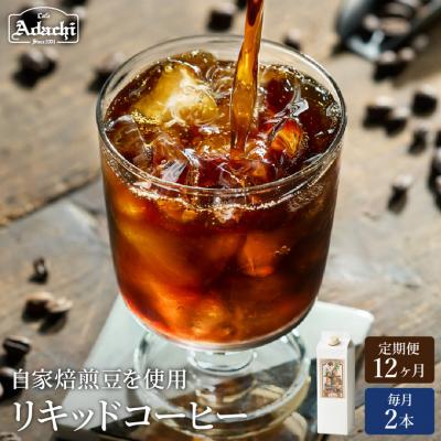 ふるさと納税 関市 【定期便】カフェ・アダチ 贅沢リキッドコーヒー 毎月2本×12ヶ月