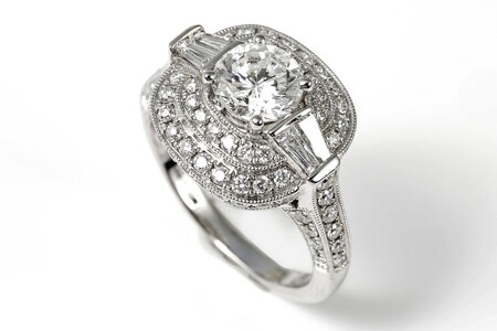 【一点もの】ダイヤモンド（1.100ct）K18WGリング　R69　K05100-H