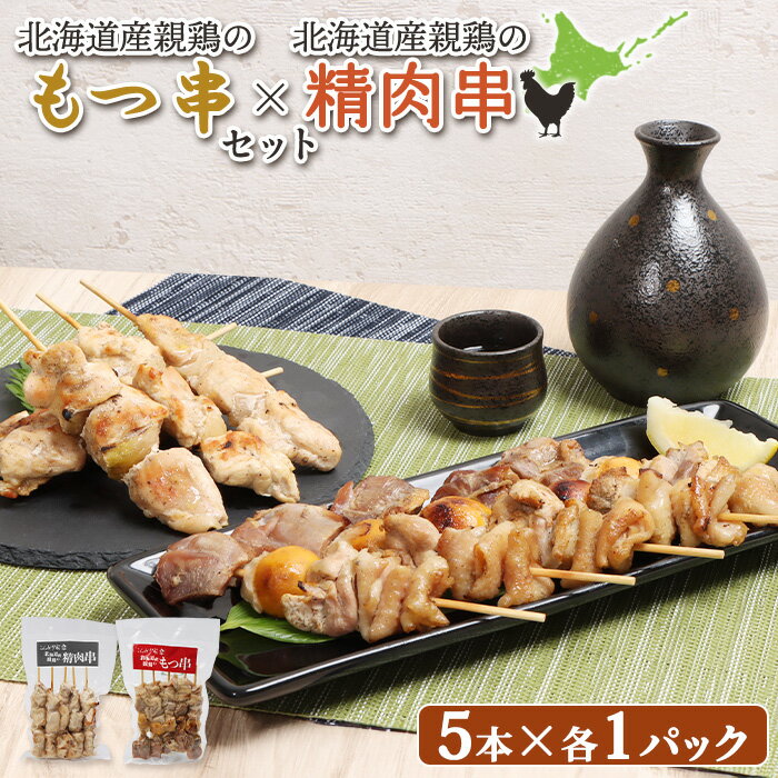 【ふるさと納税】もつ串 鳥精肉串 各5本 計10本 オンライン 申請 ふるさと納税 北海道 恵庭 モツ串 モツ 鶏もつ やきとり 焼き鳥 鶏肉 炭火焼き 惣菜 おかず おつまみ 居酒屋 家呑み 簡単調理 時短 冷凍 恵庭市【810009】