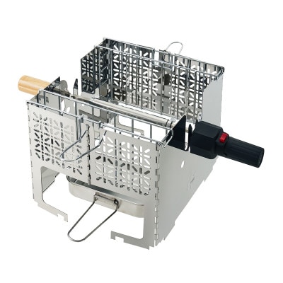 くるくるクッキングリル アウトドアで手軽に鳥の丸焼きやバウムクーヘンを作れる 81064153【1689592】