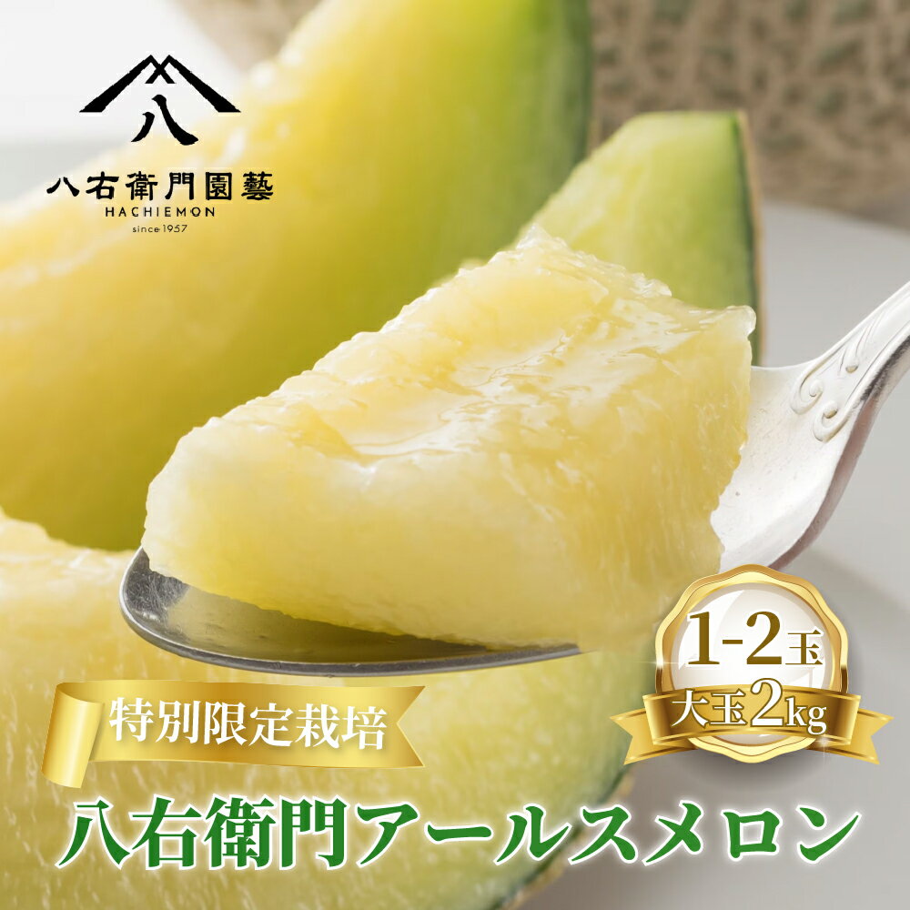 【ふるさと納税】 特別限定栽培 八右衛門アールスメロン 大玉2kg 1玉 / 2玉 （マスクメロン） 先行予約 メロン めろん 箱詰め フルーツ 果物 愛知県 田原市 産地直送 夏 ブランドメロン　八右衛門園藝 メロン 糖度 メロン 青肉