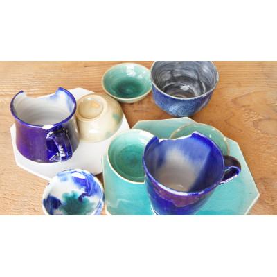 ふるさと納税 日南町 寄木と陶片のネックレス《トルコブルー》 |  | 03