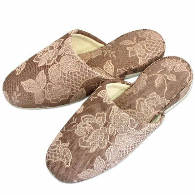 【ふるさと納税】ガーデニア吊込スリッパ Gサイズ 男女兼用 ブラウン【1676630】