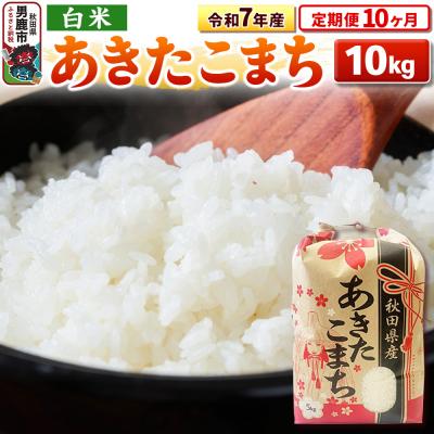 ふるさと納税 男鹿市 《定期便10ヶ月》令和7年産 【白米】秋田県産 あきたこまち 10kg|23_kml-031010
