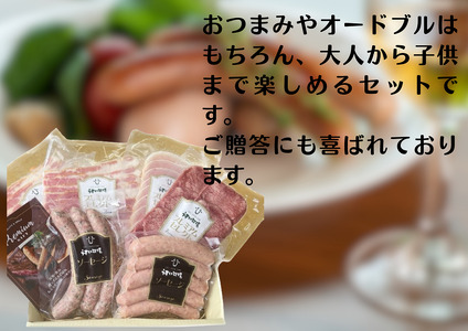 お肉屋さんの 5種 あじわいセット ソーセージ 牛タン ロースハム ベーコン つまみ おつまみ 晩酌 1T05016