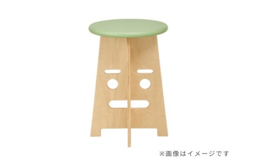 ふぇいすKid's〈Face Kid's Stool〉　表情：いーちゃん　カラー：グリーン