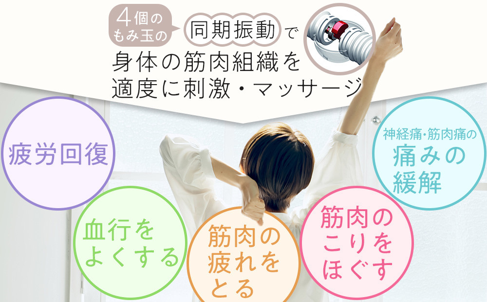 【ピンク】ハンディーマッサージャー「フリーリー」770g ／ マッサージ器 疲労回復 肩こり 筋肉痛 埼玉県