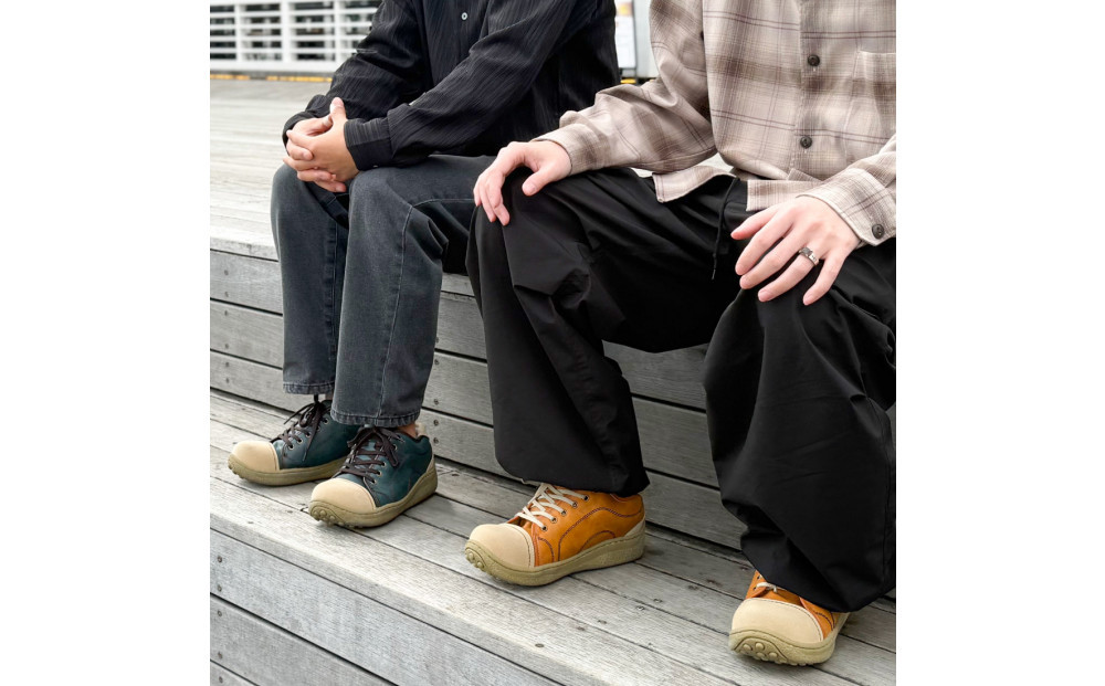 メンズポルカ｜ポルカ｜ネイビー  M【42】(26.5cm) メンズ スニーカー 幅広 甲高 外反母趾 ゆったり 3E 大人気 厚底 靴