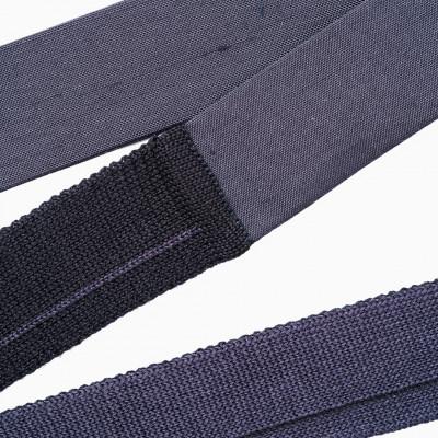 ふるさと納税 白山市 【牛首紬×MIZEN】KIMONOニット　ミニタイ - 牛首紬　男物先染め無地「黒」 |  | 02