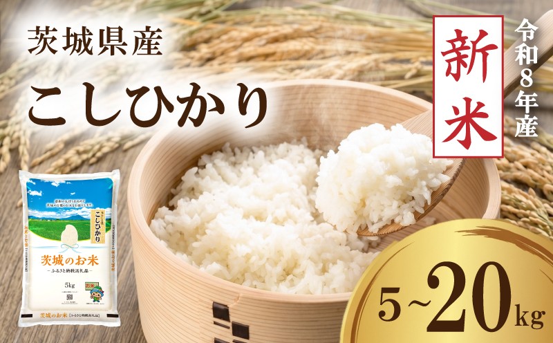 
                  【 先行予約 令和8年産 新米 】 米 茨城県産 コシヒカリ 5kg ～ 20kg 精米 お米 ご飯 ごはん コメ 白米 ライス こしひかり 新米5kg 10kg 新米10kg 15kg 新米20kg │ 1袋 ～ 4袋 銘柄米 茨城県 2026年度 8年度 kome okome 国産 産地直送 関東 茨城 筑西市  筑西
                