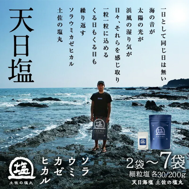 【ふるさと納税】 天日海塩 土佐の塩丸 青丸 選べる2袋～7袋 常温 配送 天日塩 天日塩セット 自然塩 海水塩 食卓塩 細かい塩 細粒塩 完全天日塩 塩セット 調味料 小分け 塩丸青丸 しお お塩 食塩 下味塩 仕上げ塩 振り塩 高知県 黒潮町 年末 年始 お歳暮 お正月
